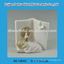 Cutely baby shape white ceramic decoration